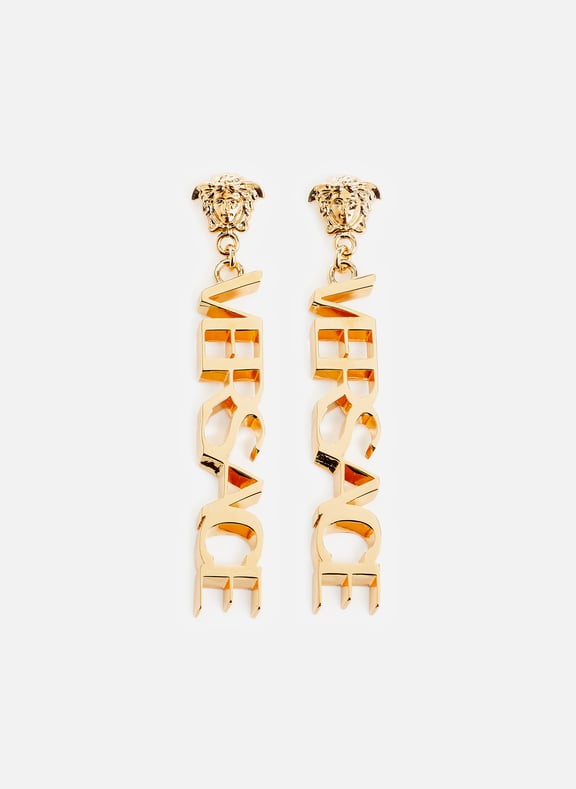 Boucles d'oreille à logo Doré by VERSACE VERSACE Boucles d'oreille à logo Doré