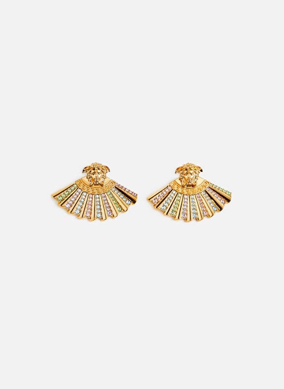 Boucles d'oreille Medusa et strass Multicolore by VERSACE VERSACE Boucles d'oreille Medusa et strass Multicolore