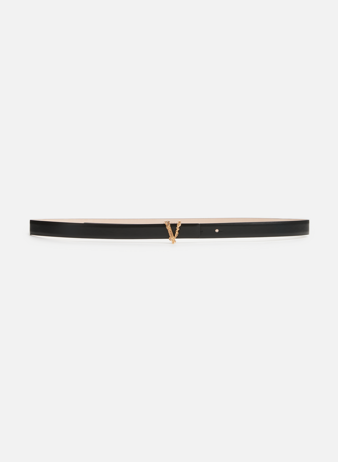 Virtus thin leather belt VERSACE