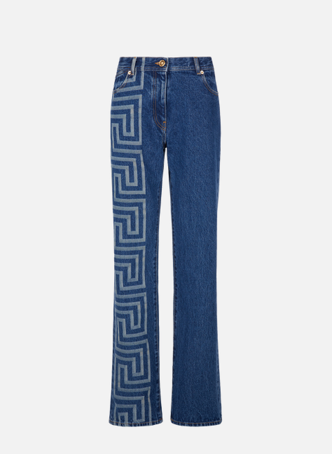 Greca pattern flare jeans BlueVERSACE 