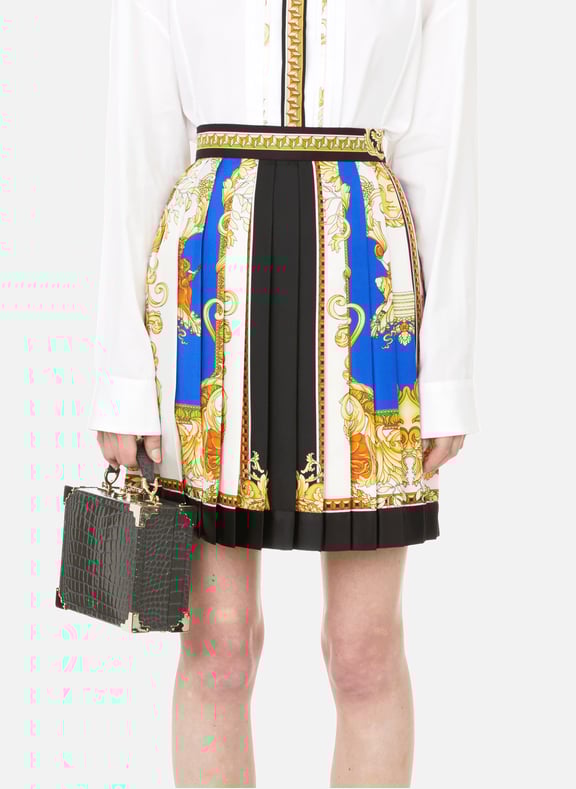 Jupe Barocco en soie Multicolore by VERSACE VERSACE Jupe Barocco en soie Multicolore