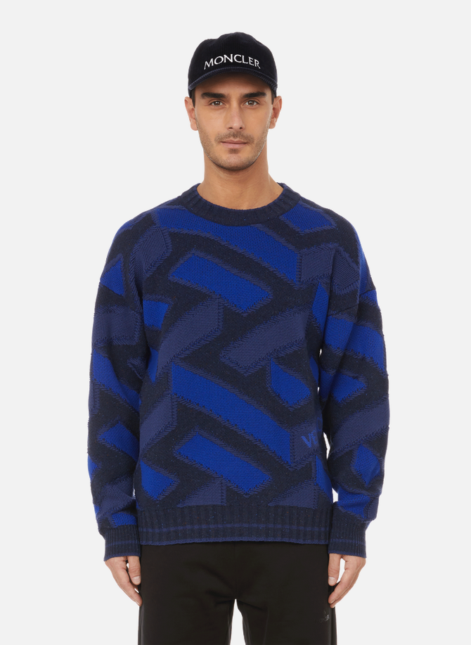 VERSACE virgin wool graphic sweater
