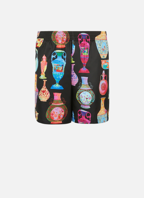 Printed cotton shorts MulticolorVERSACE 