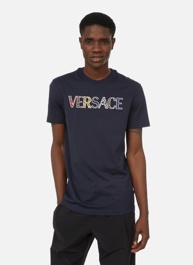 T-shirt à logo en coton VERSACE