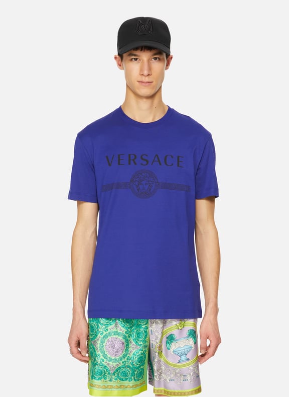 T-shirt à logo Medusa Bleu by VERSACE VERSACE T-shirt à logo Medusa Bleu