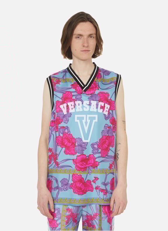 T-shirt Barocco en soie Multicolore by VERSACE VERSACE T-shirt Barocco en soie Multicolore