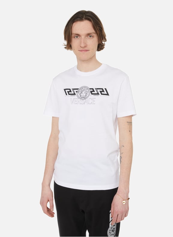T-shirt Greca Medusa en coton Blanc by VERSACE VERSACE T-shirt Greca Medusa en coton Blanc