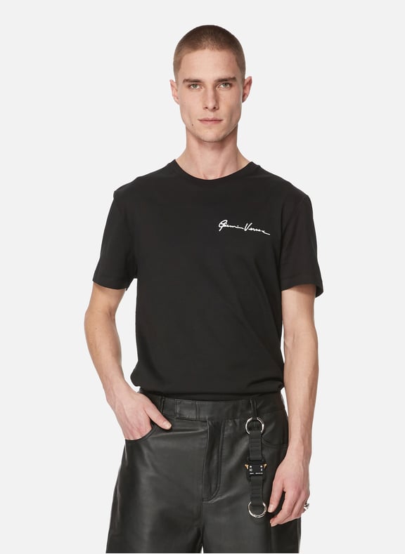 T-shirt GV signature en coton Multicolore by VERSACE VERSACE T-shirt GV signature en coton Multicolore