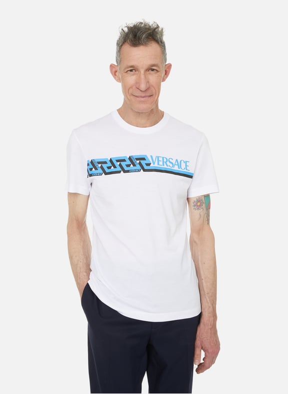 T-shirt imprimé en coton Blanc by VERSACE VERSACE T-shirt imprimé en coton Blanc