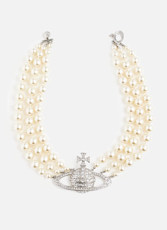 Collier à ornements en cristal Argent by VIVIENNE WESTWOOD VIVIENNE WESTWOOD Collier à ornements en cristal Argent