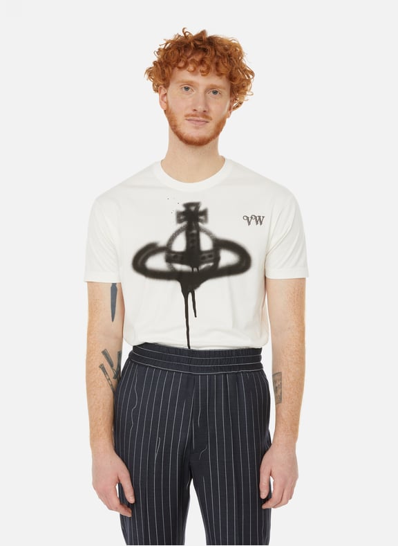 T-shirt Spray Orb en coton Blanc by VIVIENNE WESTWOOD VIVIENNE WESTWOOD T-shirt Spray Orb en coton Blanc