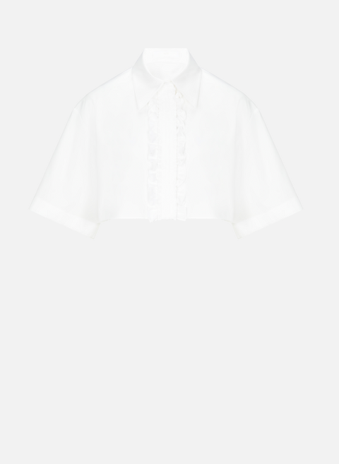 Short cotton poplin shirt WhiteYCH 