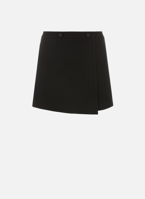 Cotton and wool-blend layered skirt BlackYCH 