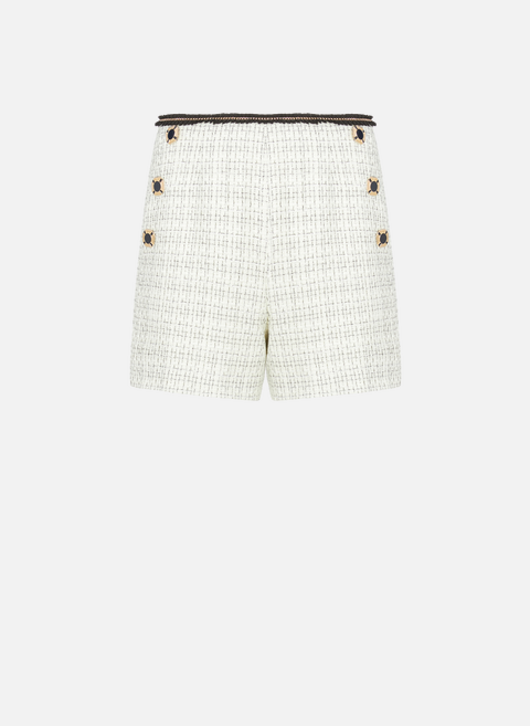 Beigefarbene YCH-Tweed-Shorts 