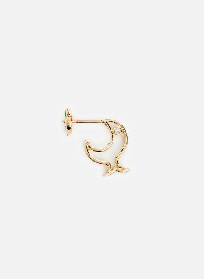Gold bubble fish wire earring YVONNE LÉON