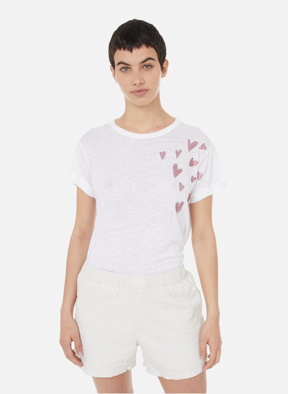 T-shirt Anya à strass en coton Blanc by ZADIG&VOLTAIRE ZADIG&VOLTAIRE T-shirt Anya à strass en coton Blanc