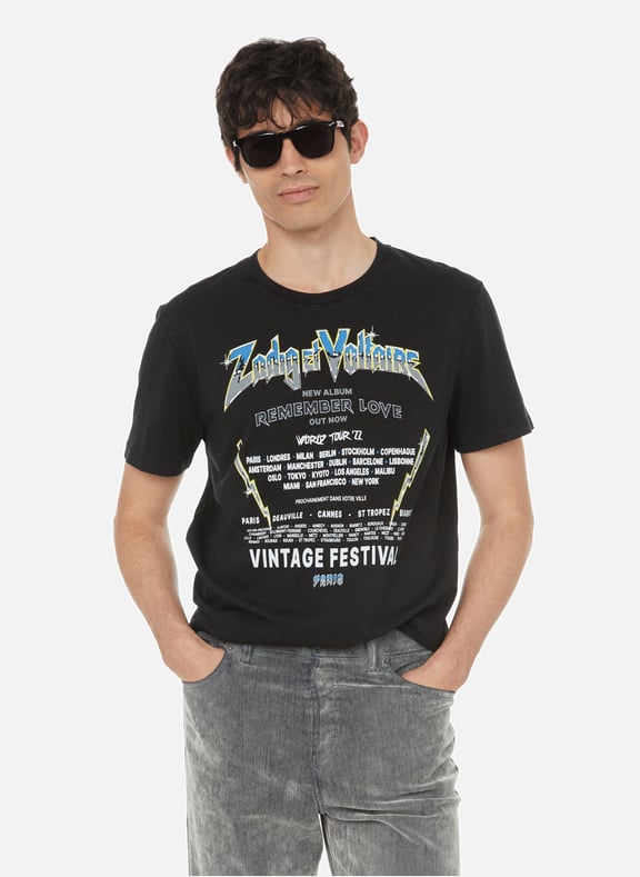 T-shirt Ted Concert en coton Noir by ZADIG&VOLTAIRE ZADIG&VOLTAIRE T-shirt Ted Concert en coton Noir