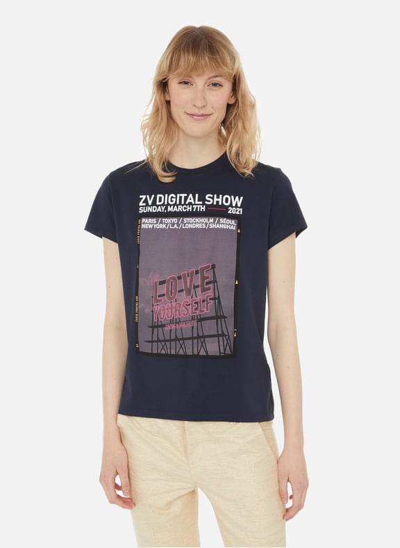T-shirt Zoe Photoprint en coton Bleu by ZADIG&VOLTAIRE ZADIG&VOLTAIRE T-shirt Zoe Photoprint en coton Bleu