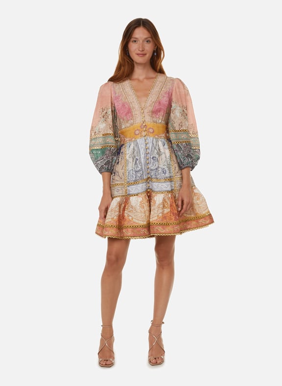 Robe Anneke en lin Multicolore by ZIMMERMANN ZIMMERMANN Robe Anneke en lin Multicolore