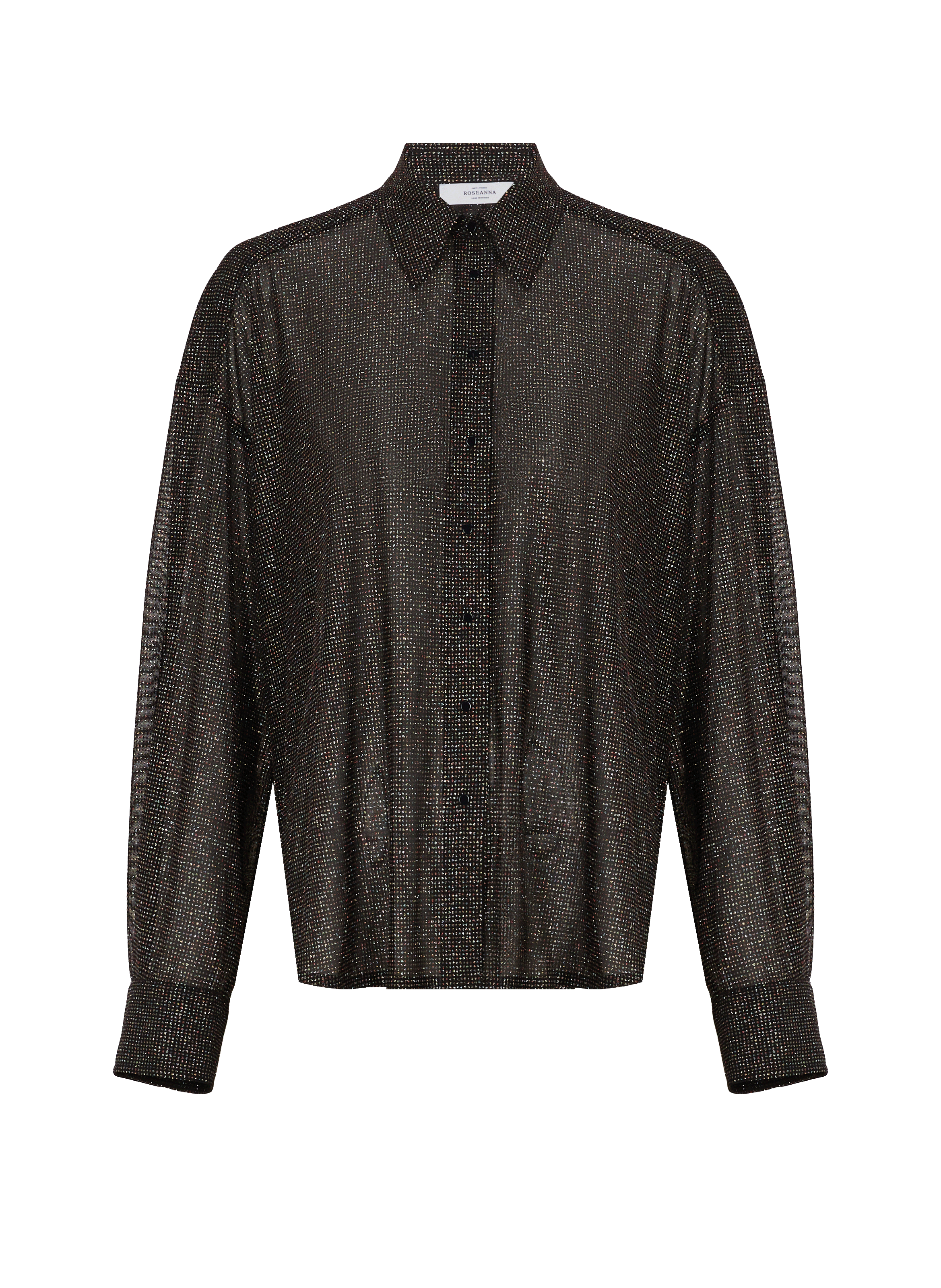 Transparent rhinestone shirt | ROSEANNA