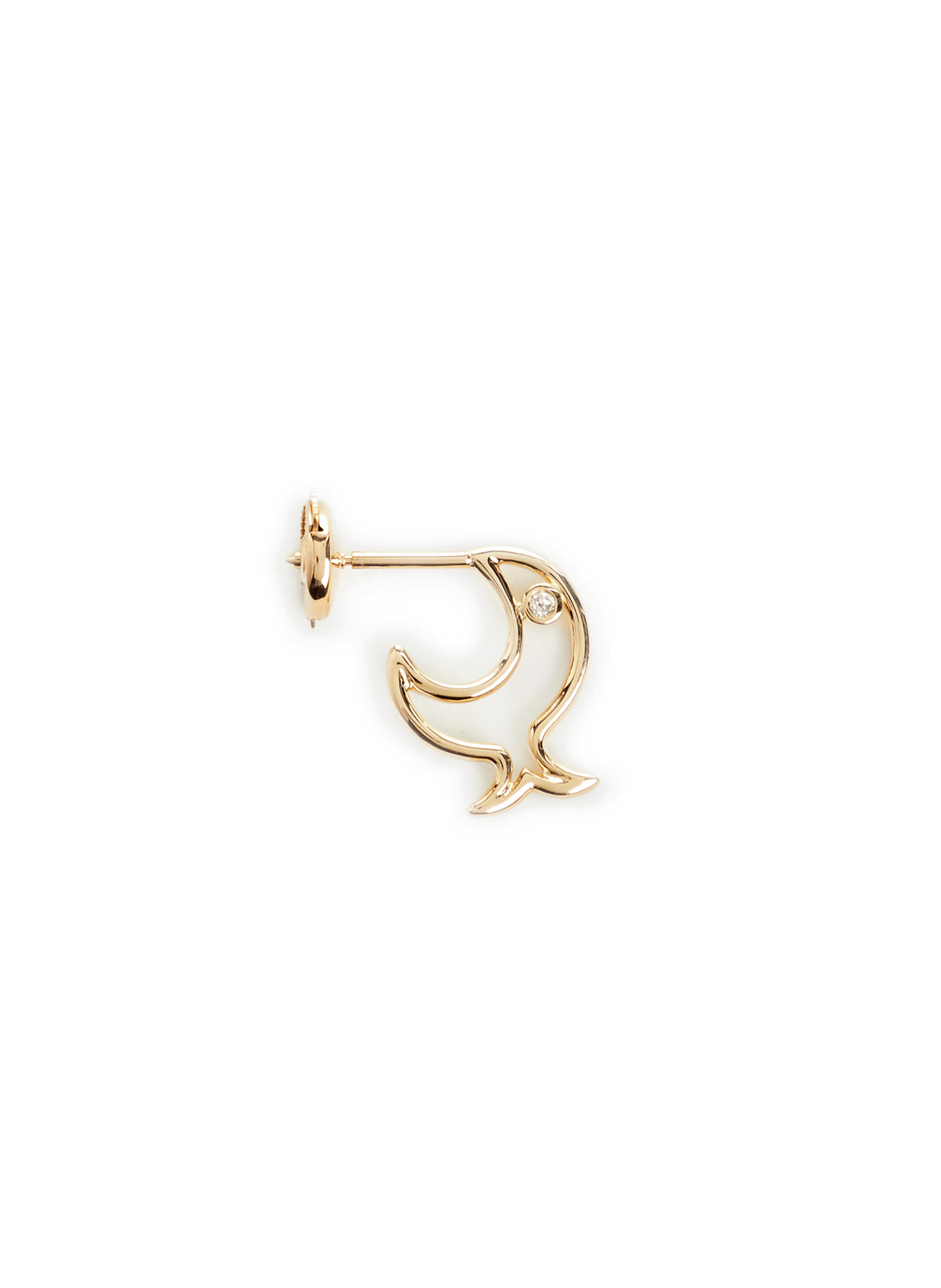 Boucle d'oreille fil poisson bulle en or | YVONNE LÉON