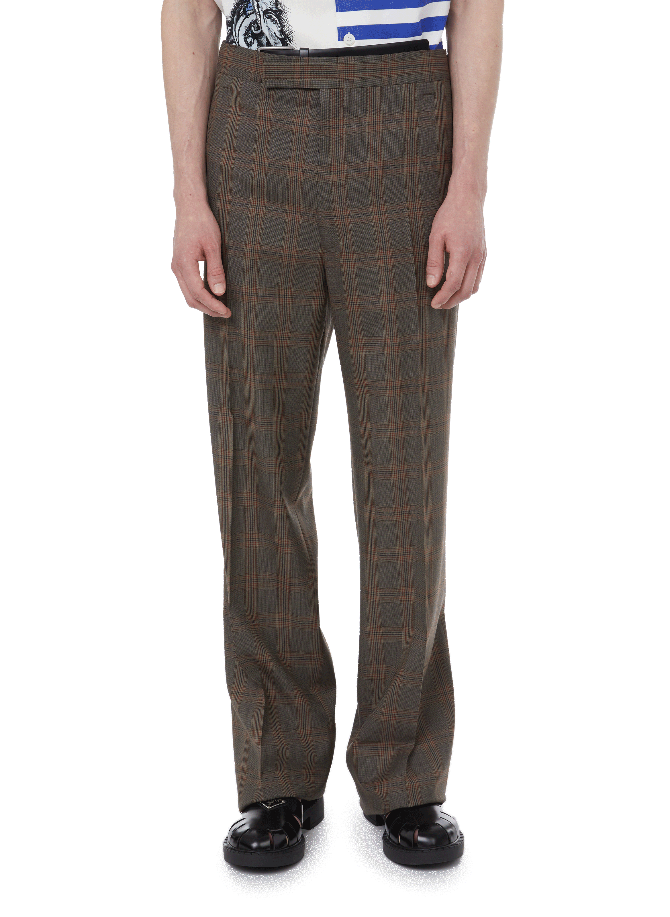 Prince of Wales check wool trousers | PRADA