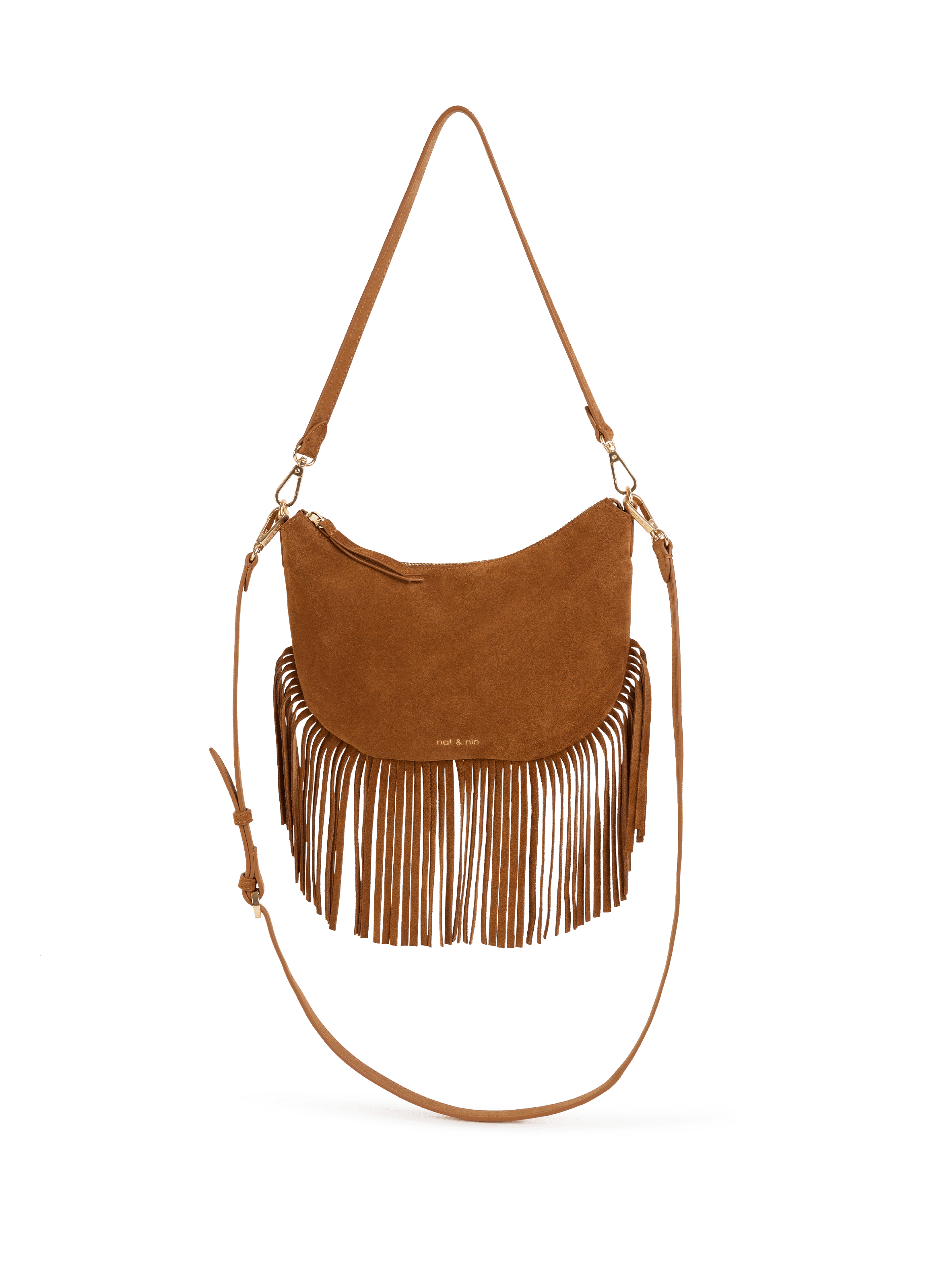 Sac à bandoulière Lune Franges en cuir | NAT & NIN