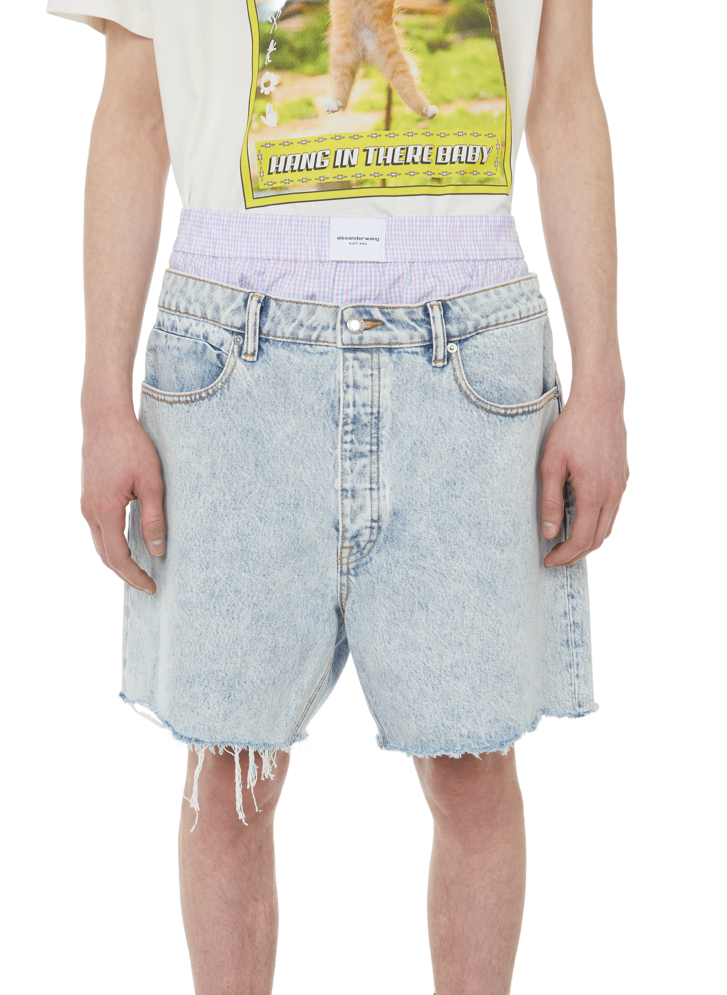 Short en jean 2-en-1 en coton | ALEXANDER WANG