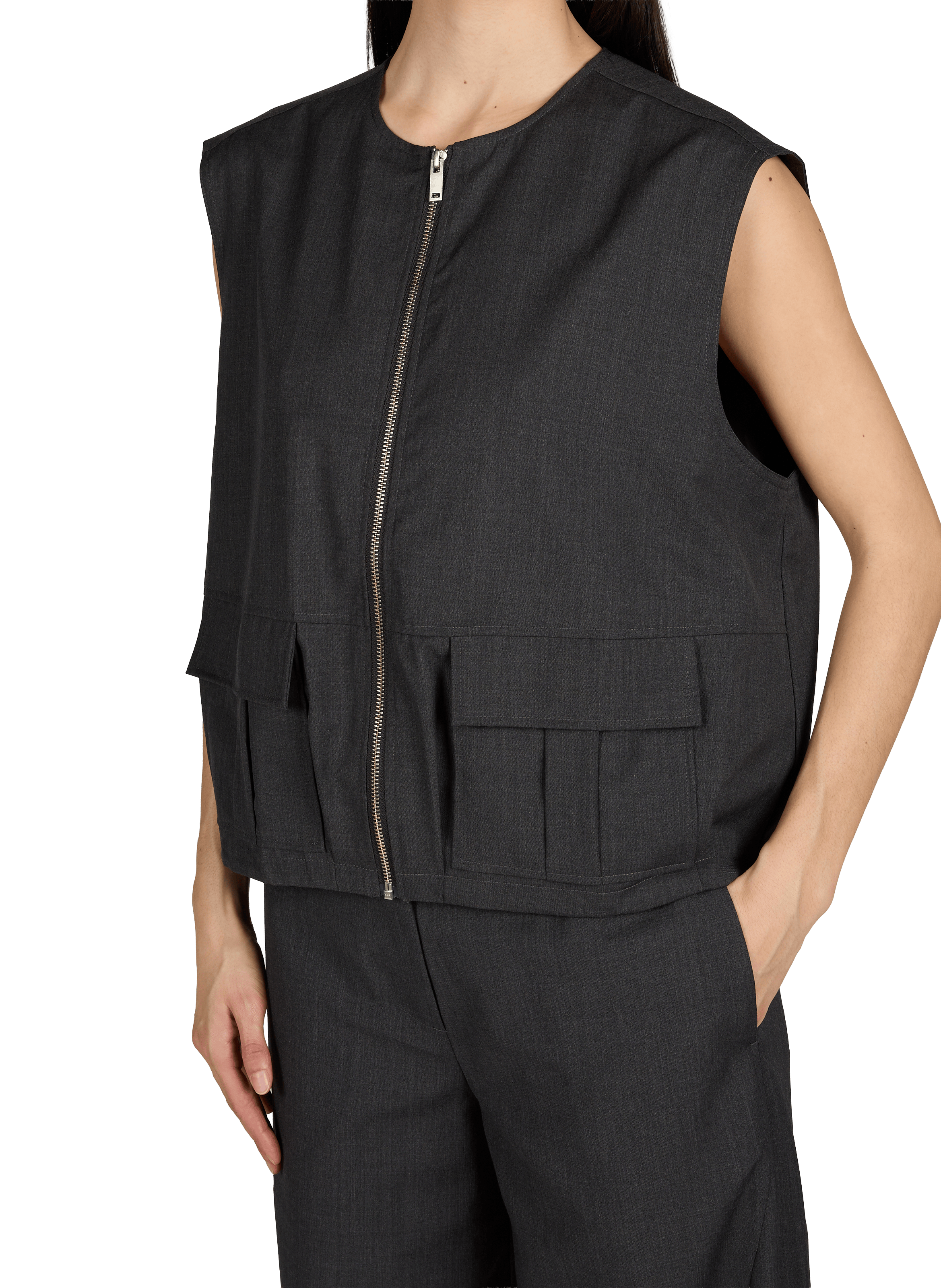 Sleeveless round neck vest | SAMSOE SAMSOE
