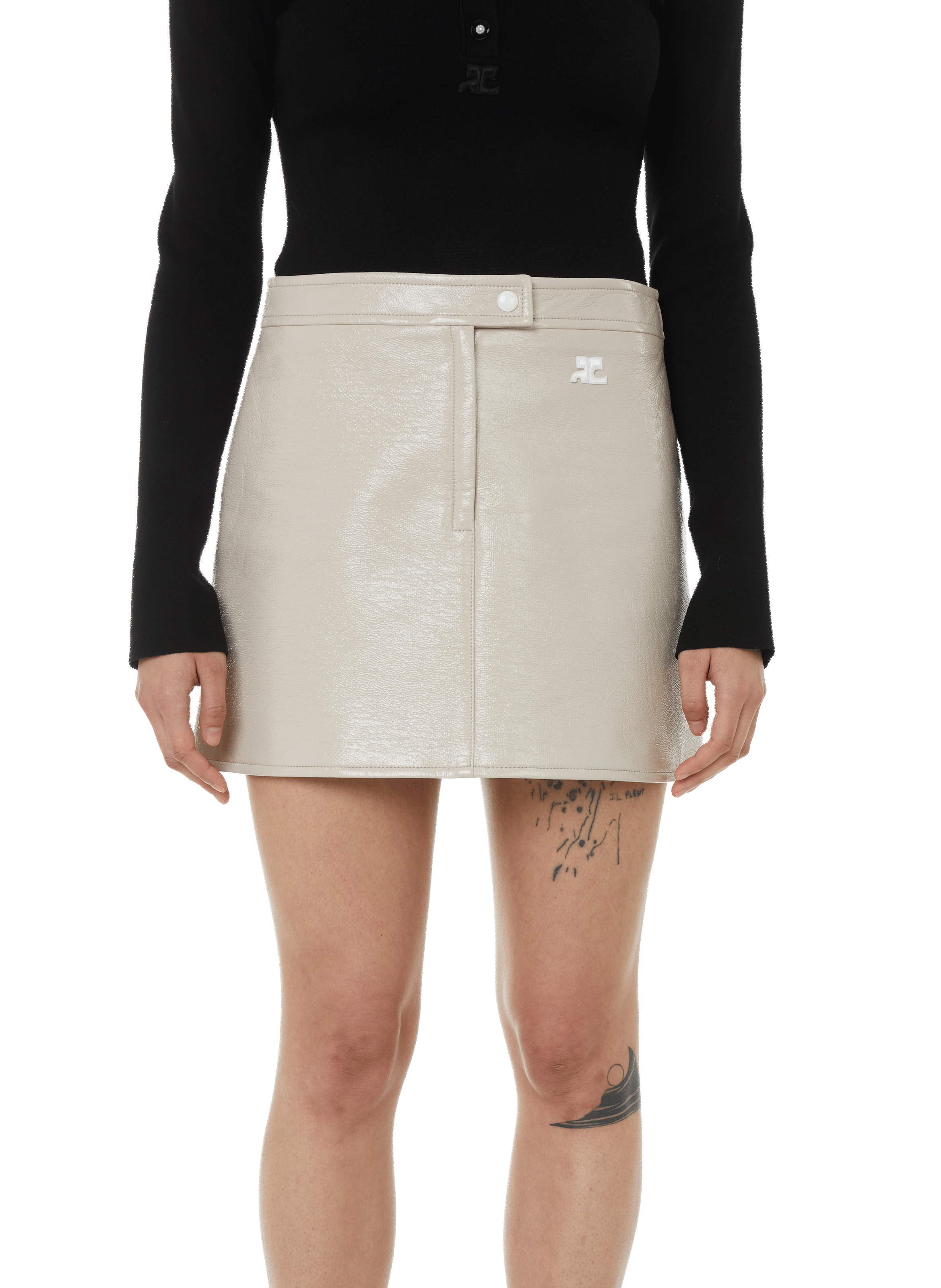 Reedition vinyl mini skirt | COURRÈGES