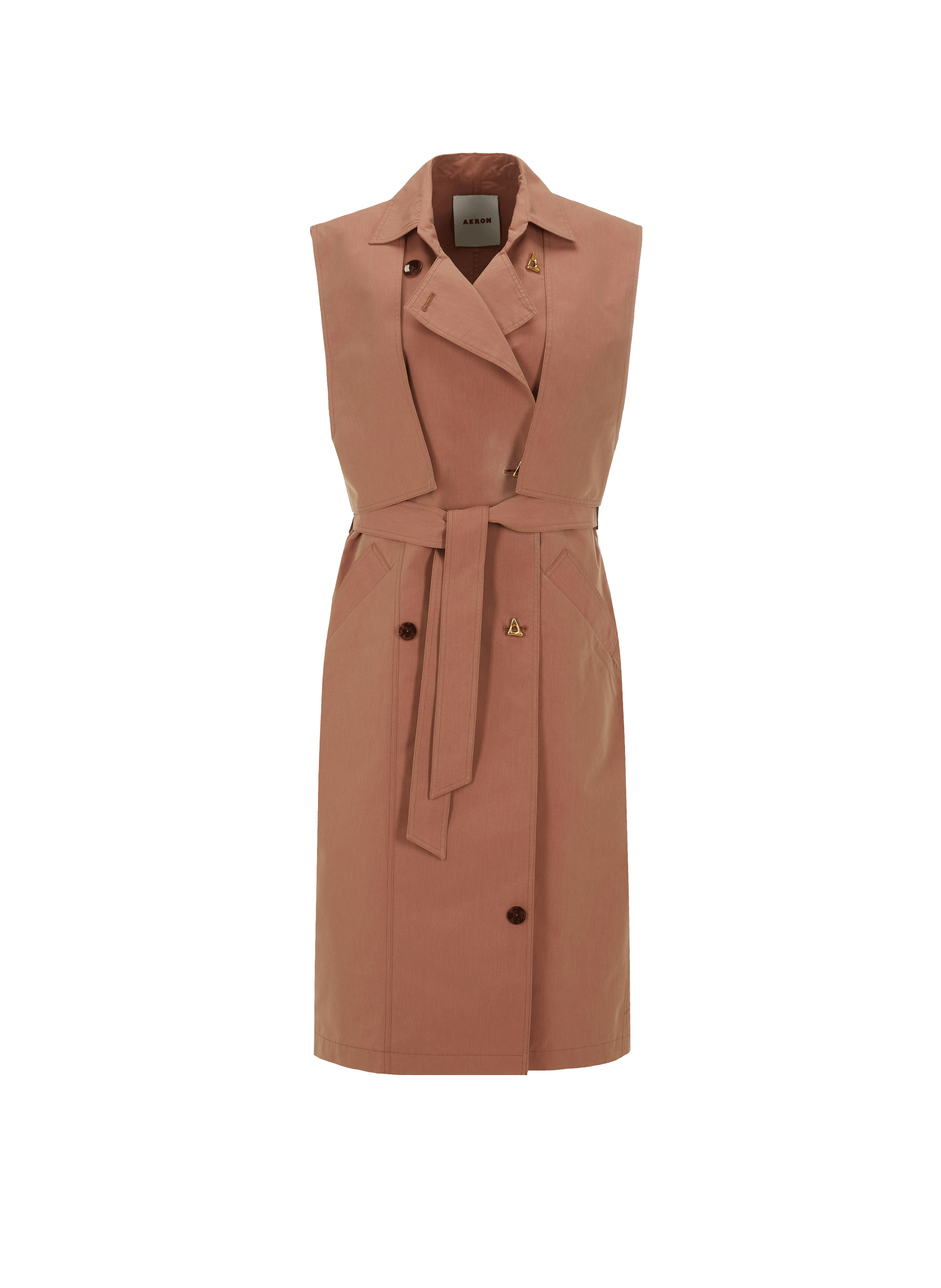 Sleeveless faded cotton-blend trench coat | AERON