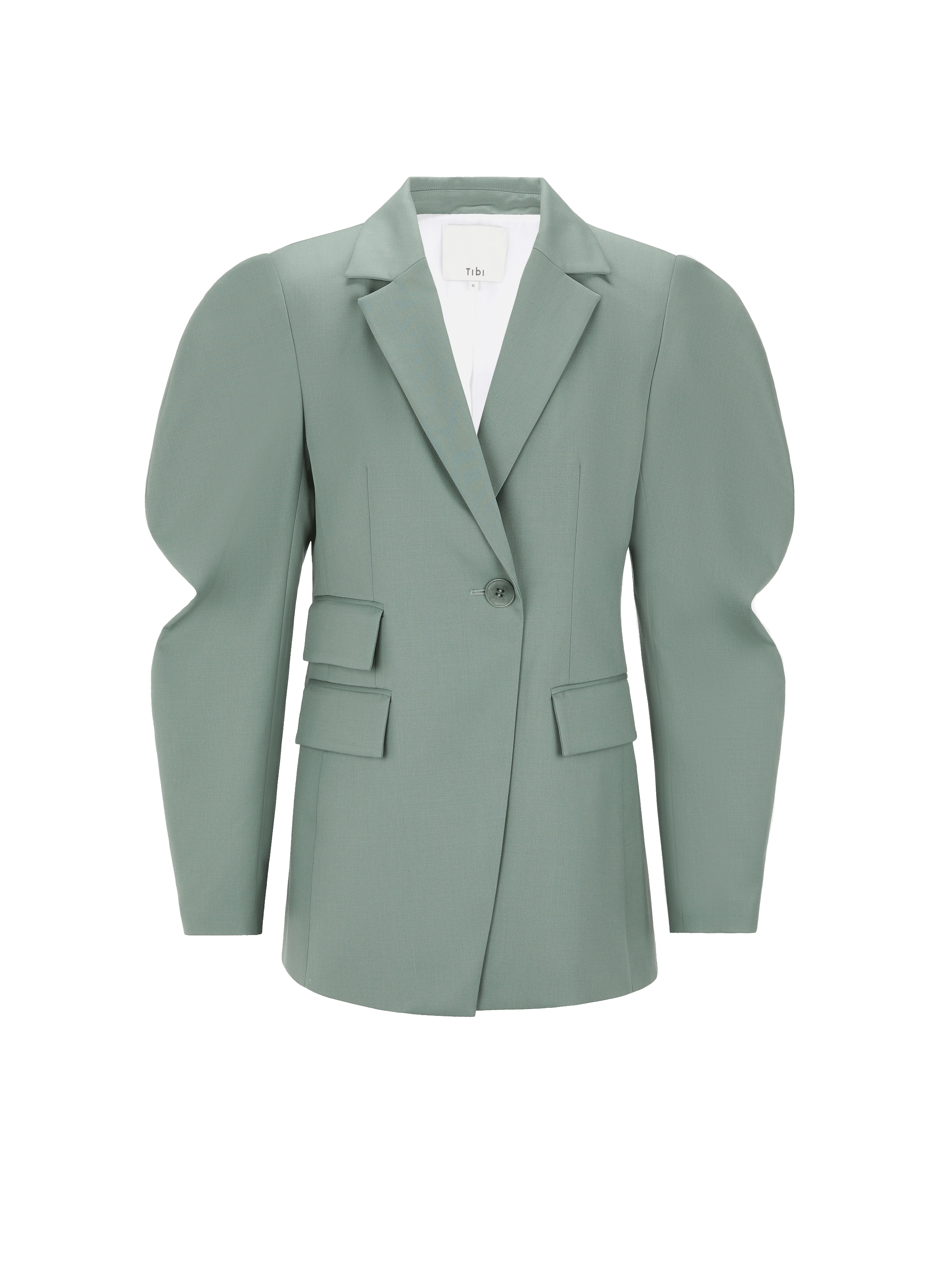 Blazer à manches festonnées en laine | TIBI