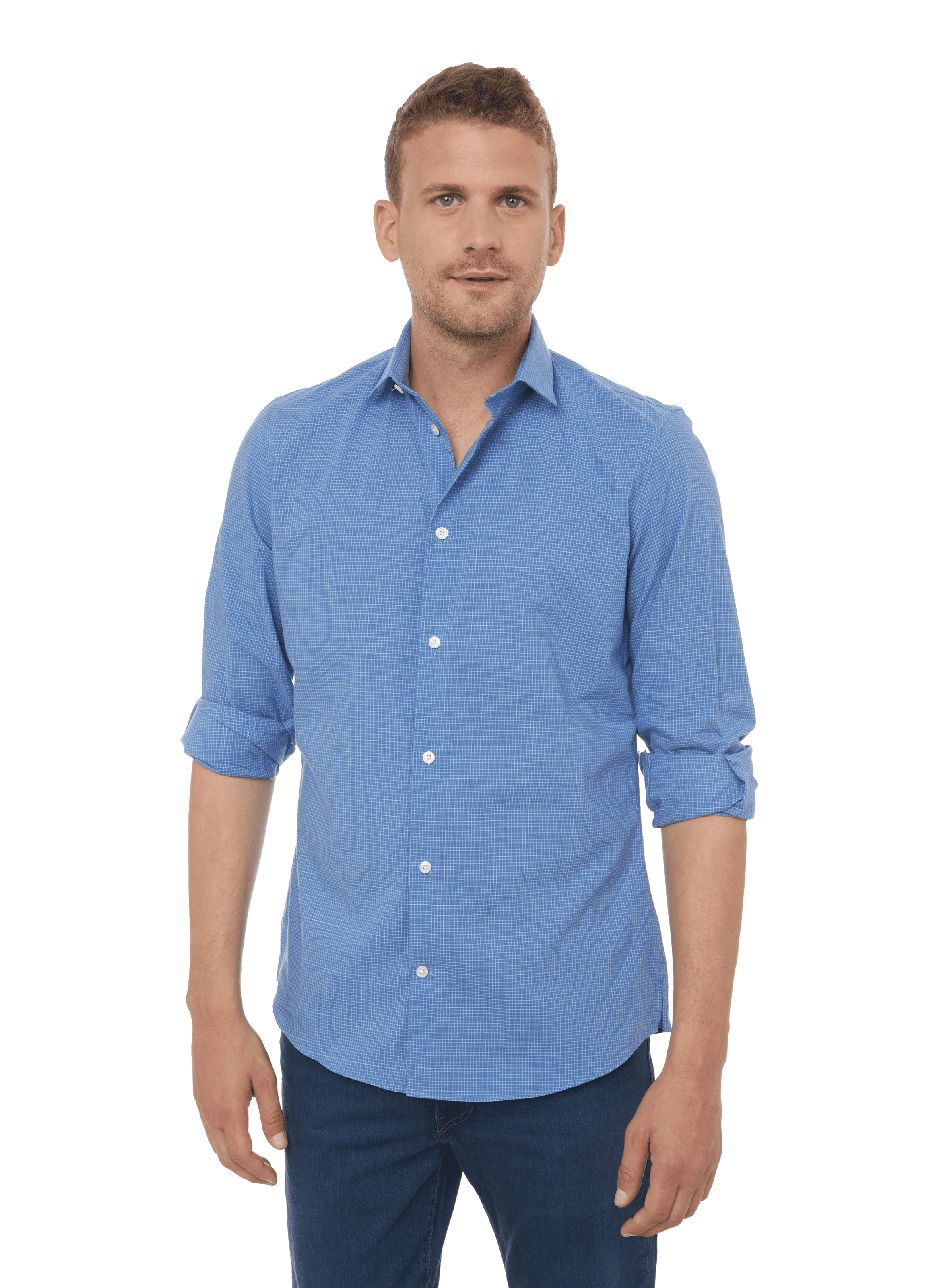 Cotton poplin check shirt | AU PRINTEMPS PARIS