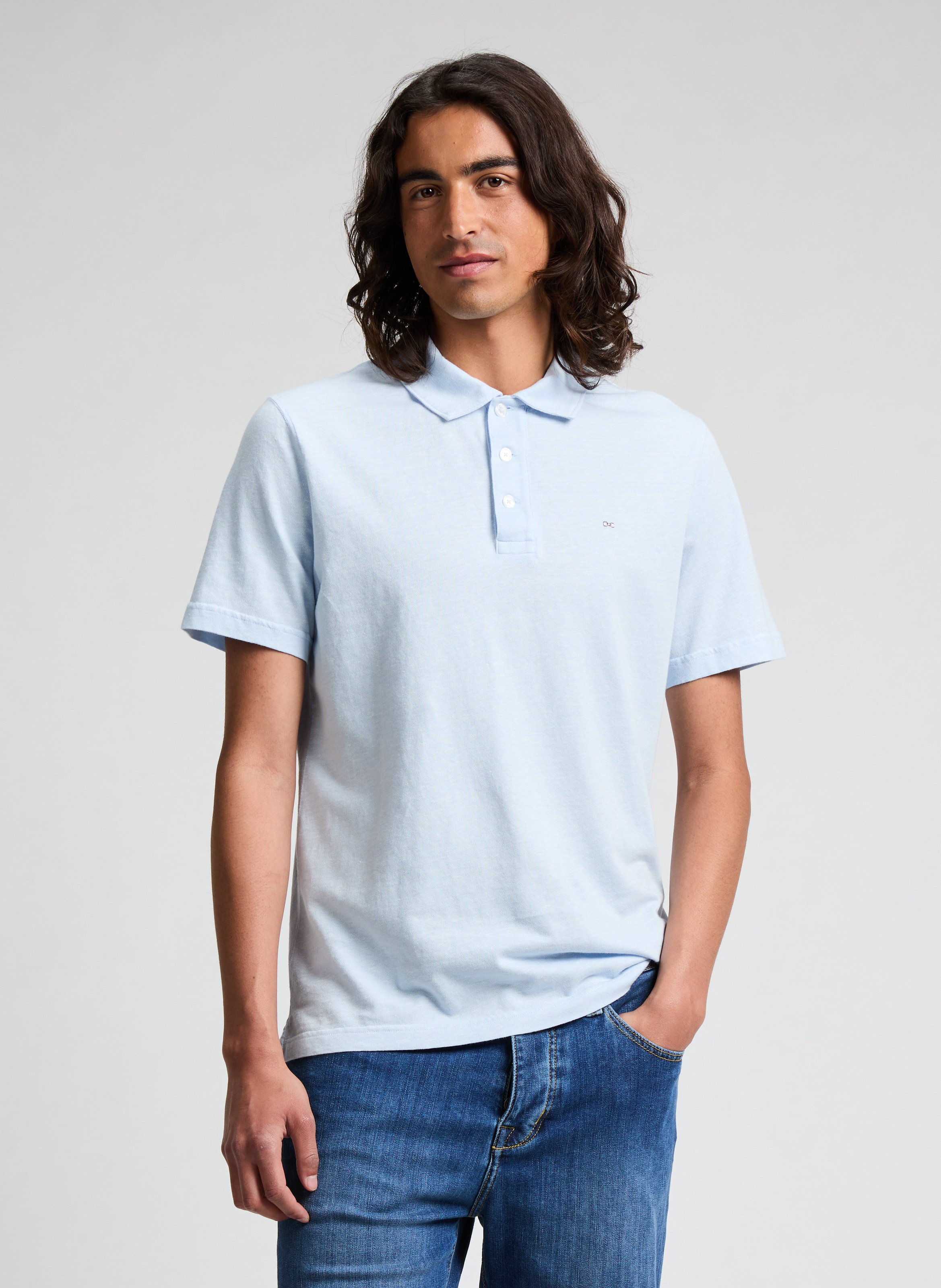 Straight polo in cotton and linen | EDEN PARK