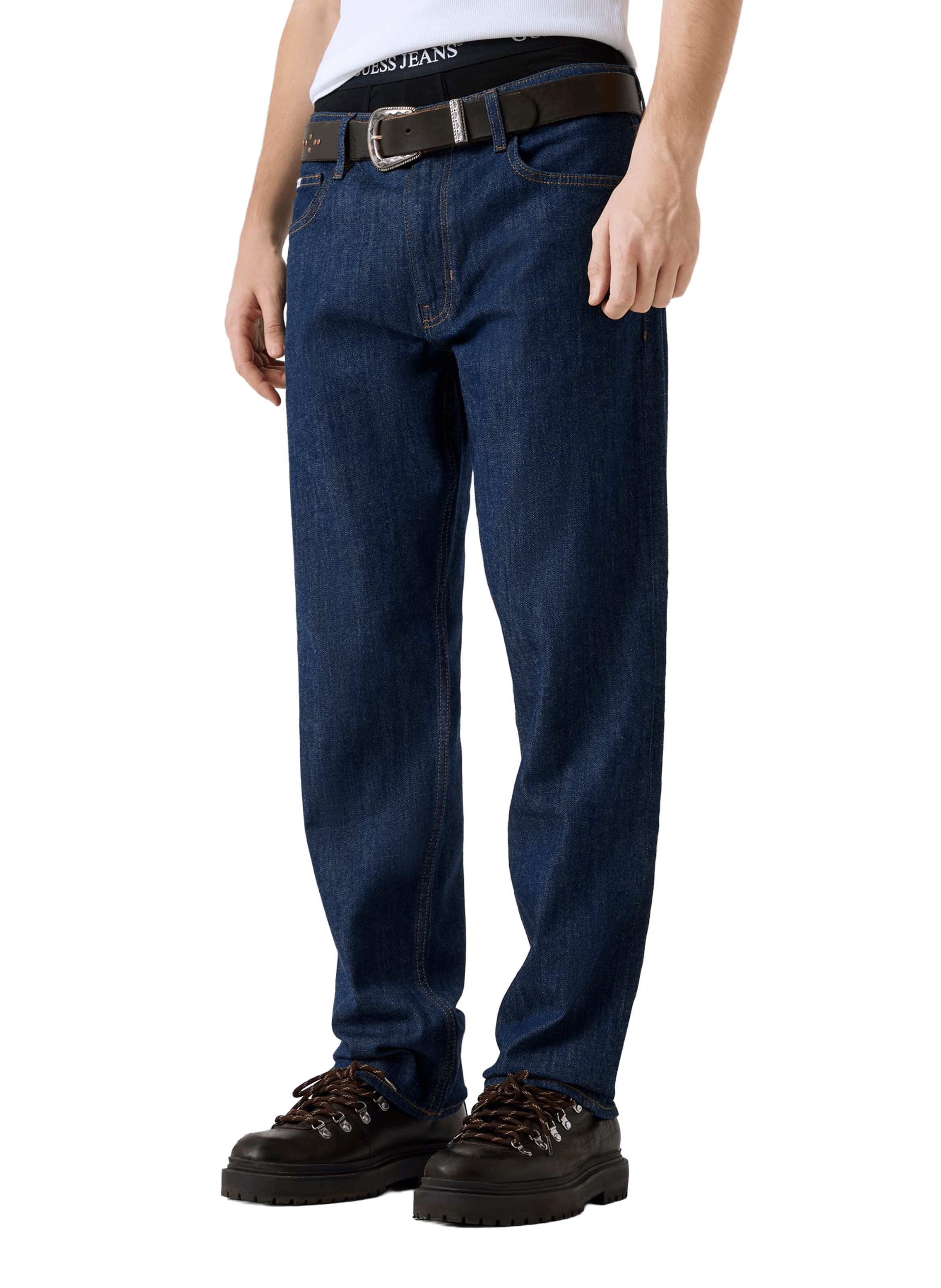 Straight-cut cotton-blend jeans | GUESS