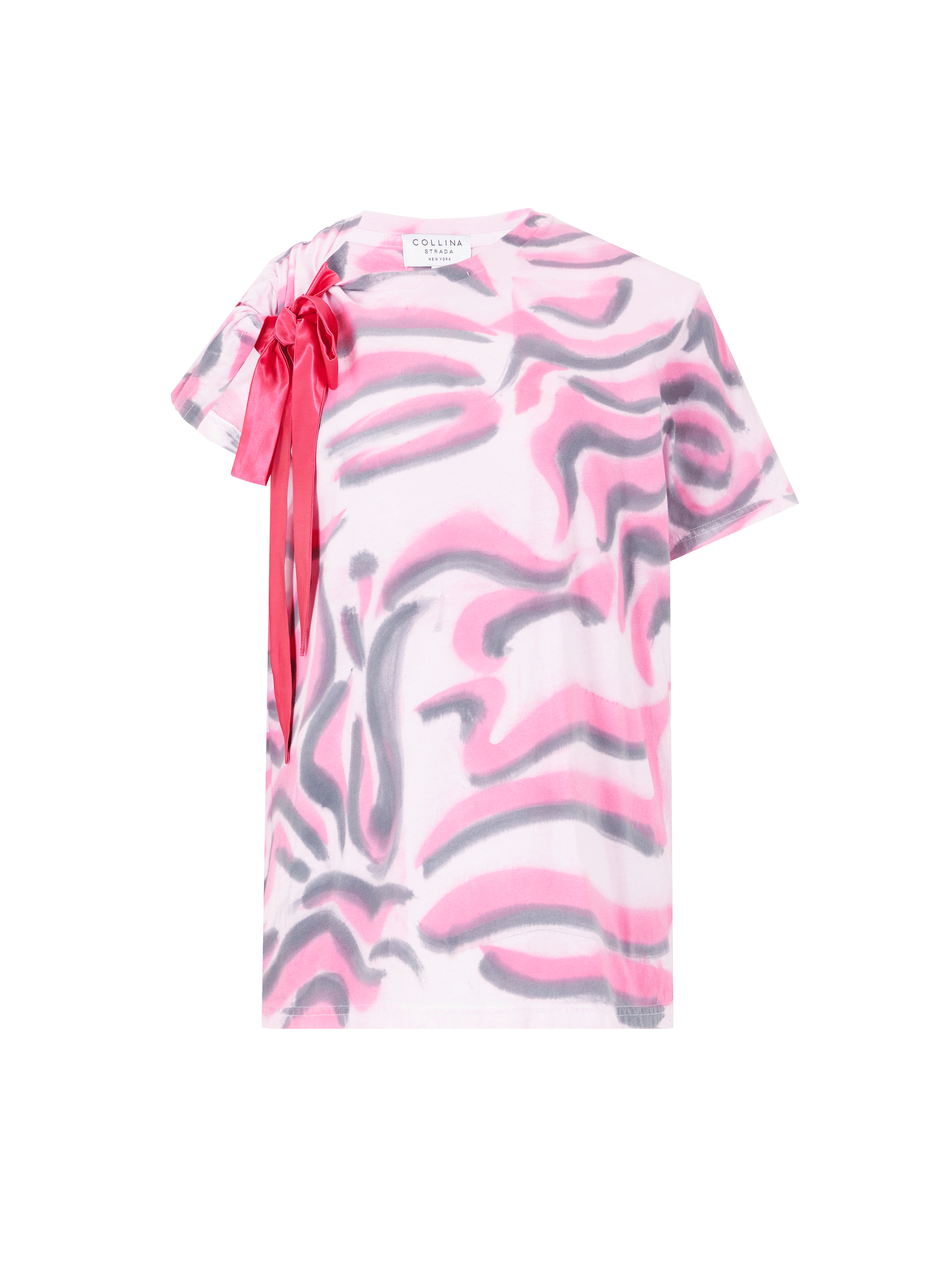 Bedrucktes T-Shirt mit Bio-Baumwollschleife | COLLINA STRADA