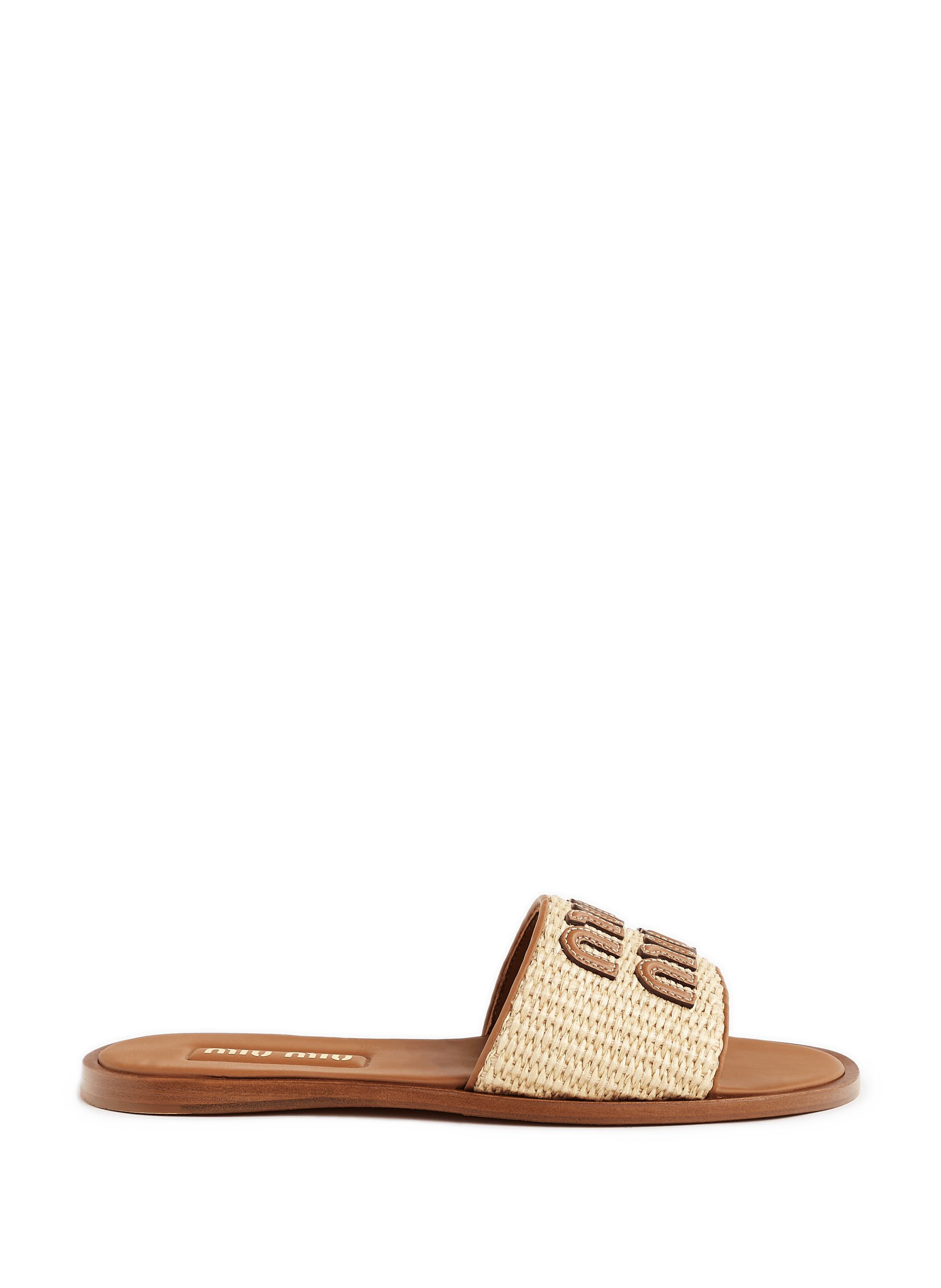 Raffia-effect mules | MIU MIU