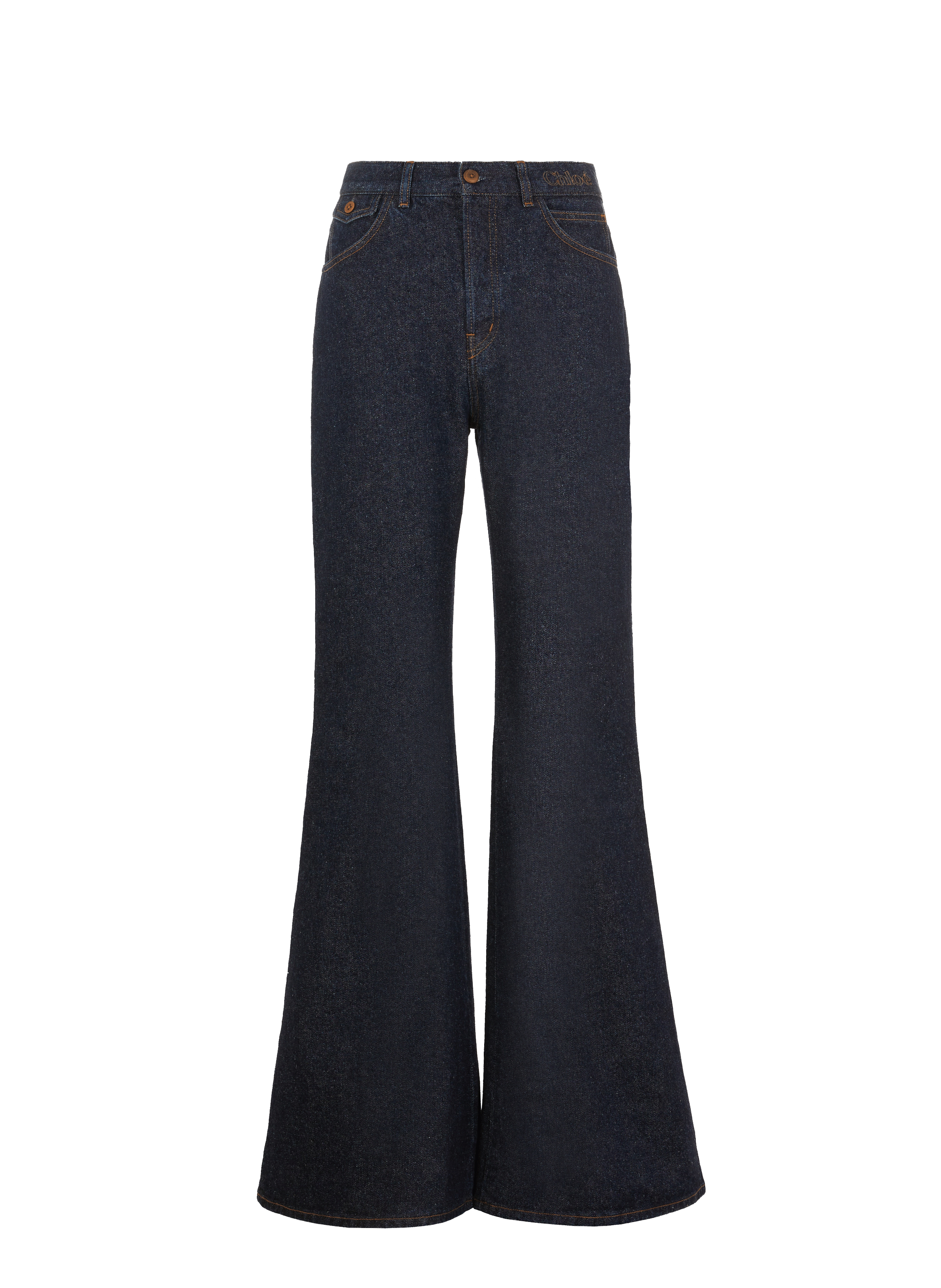 Jean flare en coton et chanvre | CHLOÉ