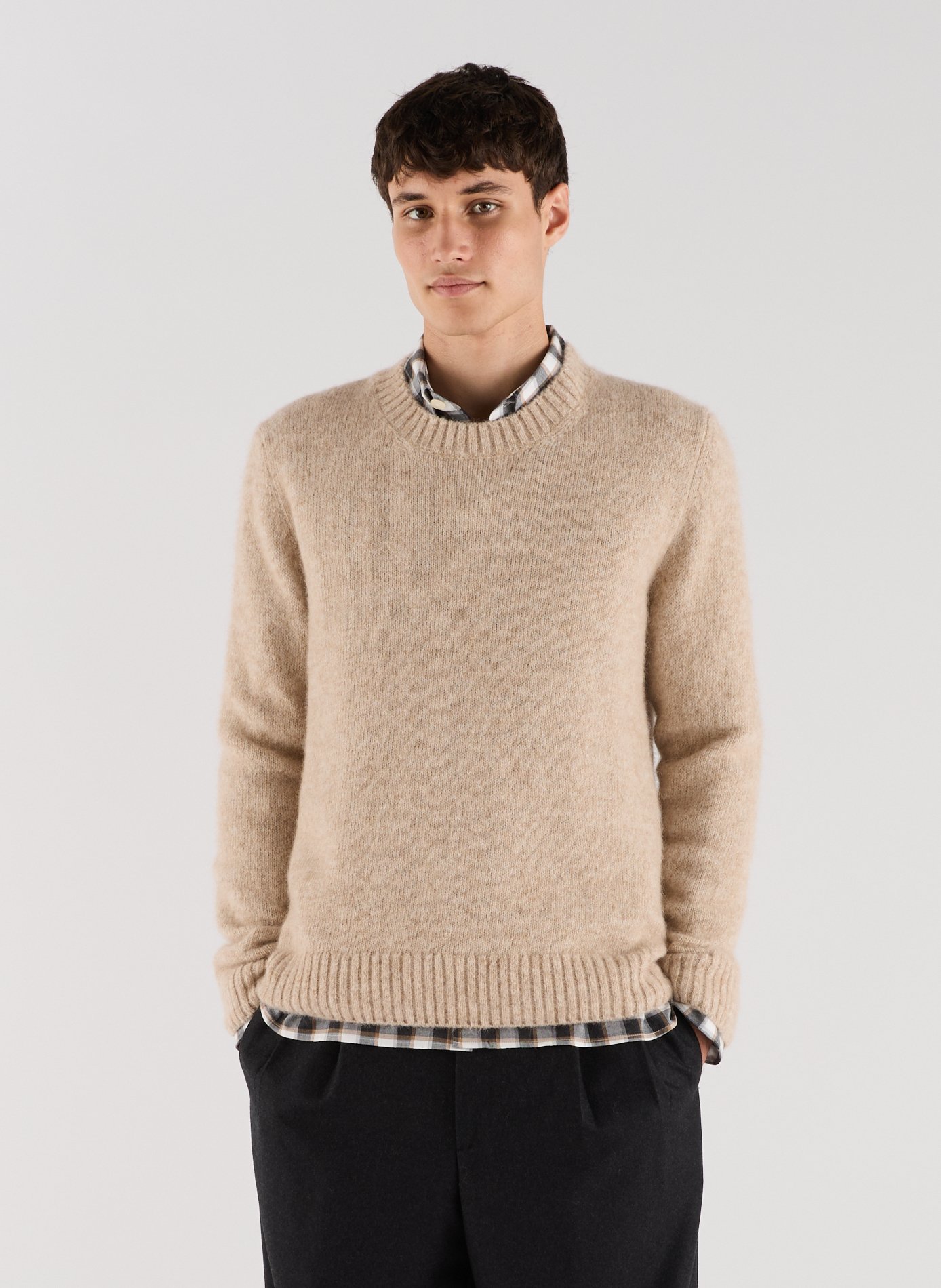 Round neck alpaca blend sweater | SAISON 1865