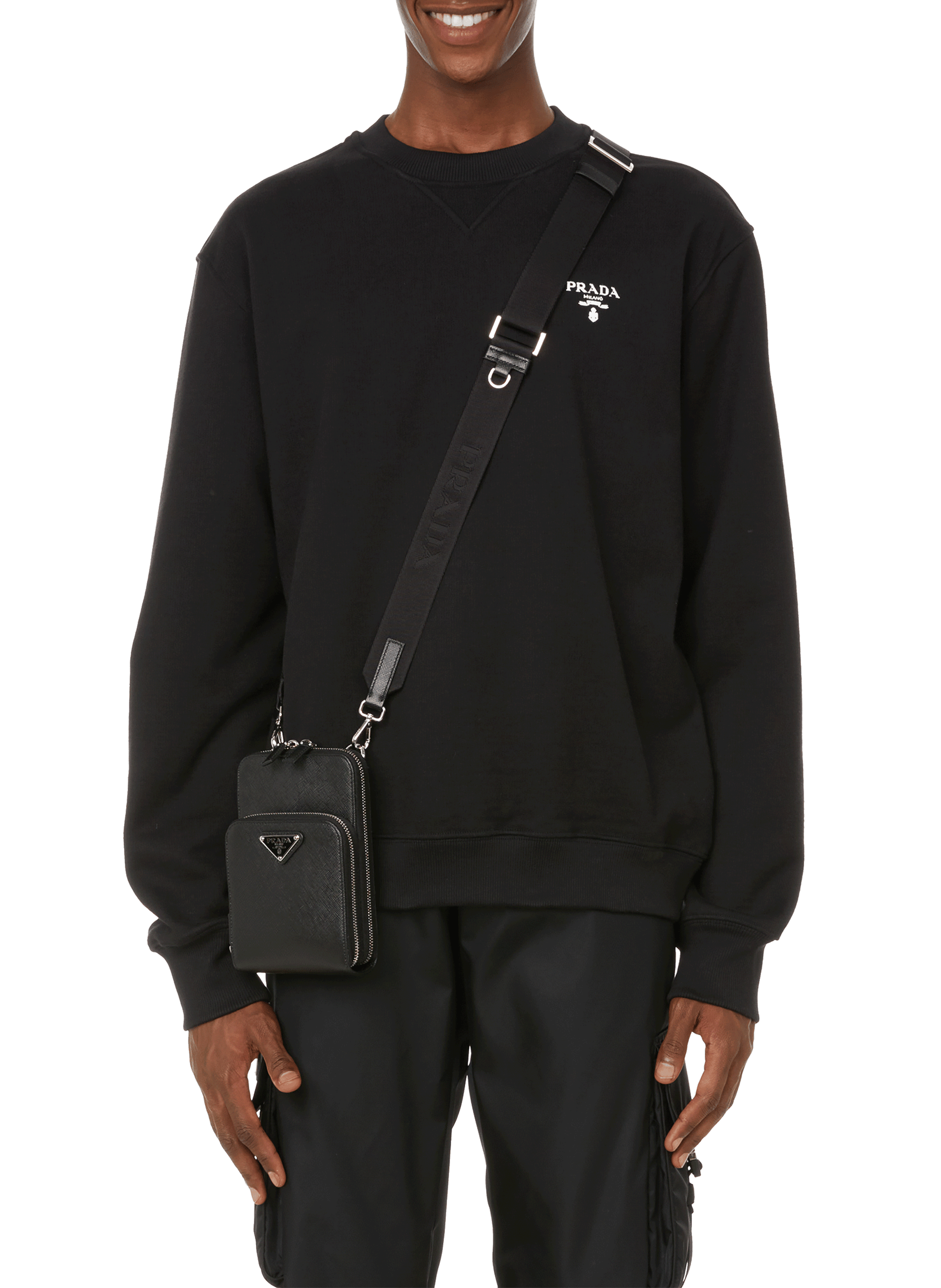 Sweatshirt à logo en coton | PRADA