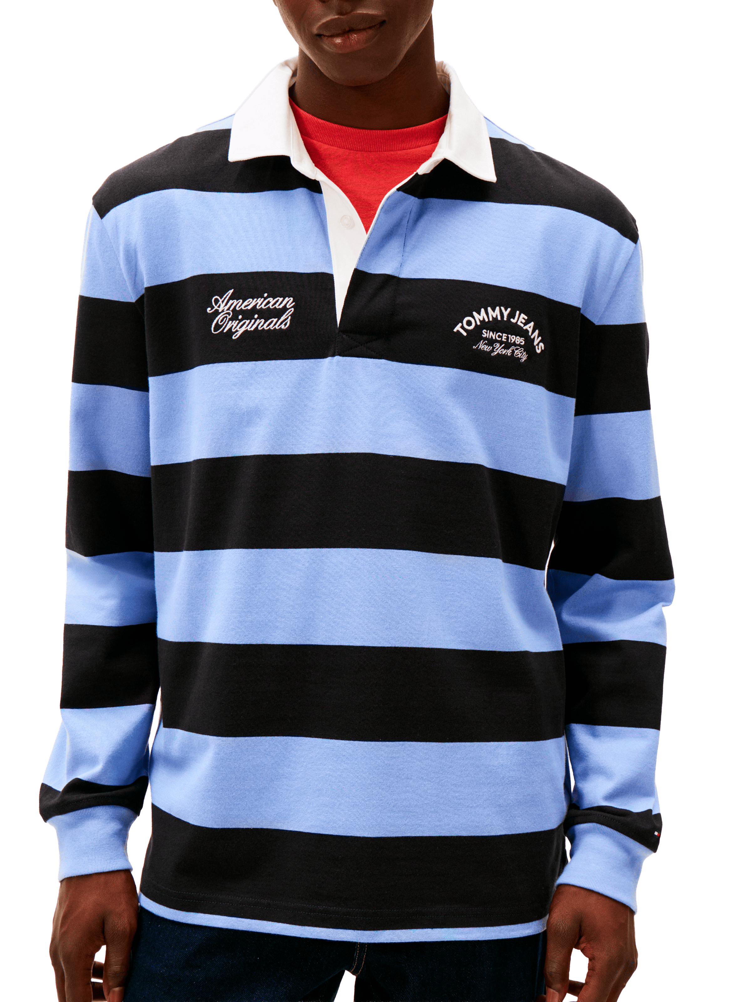 Striped rugby-inspired long-sleeve polo | TOMMY HILFIGER