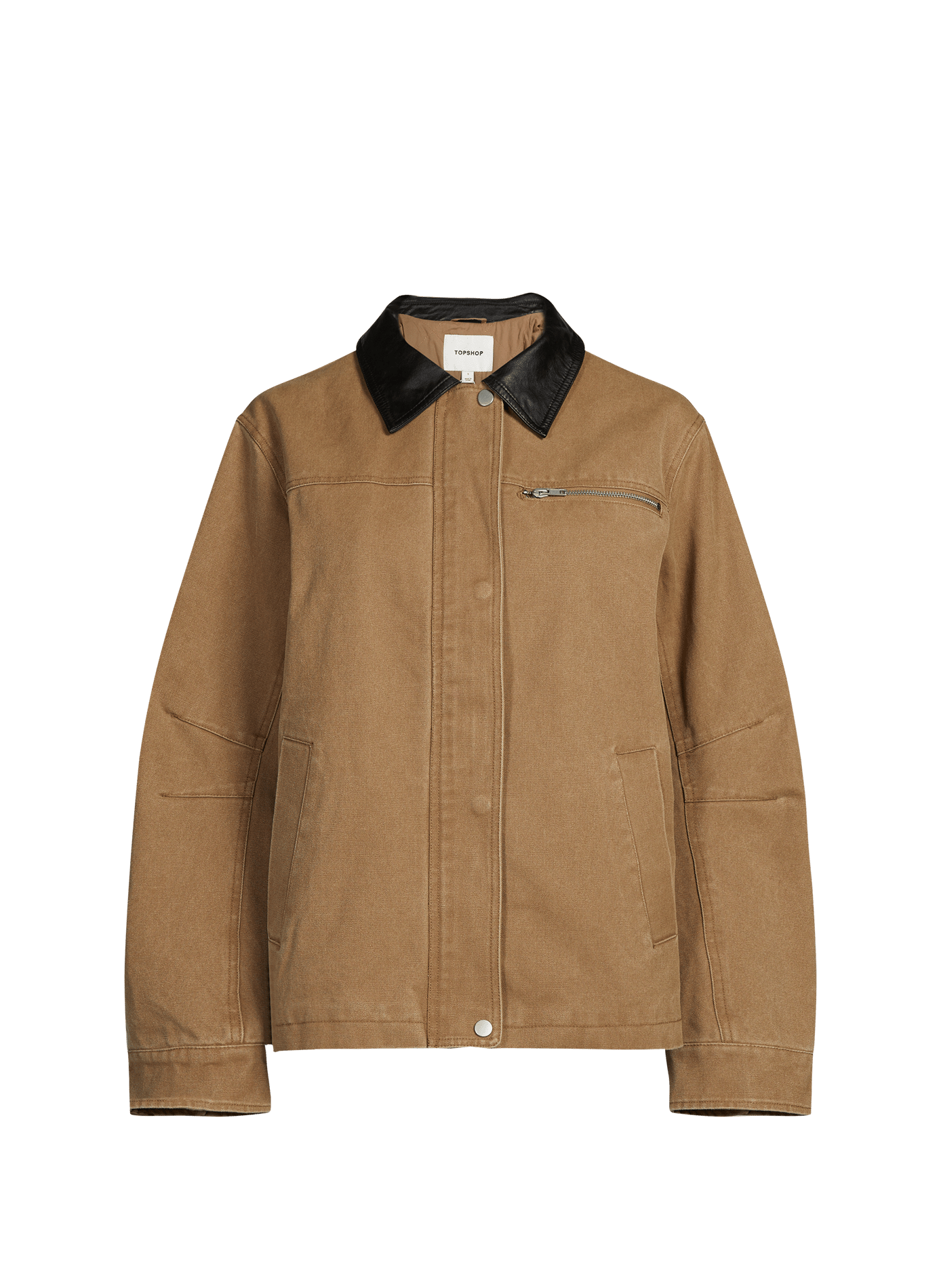 Weite Jacke mit kontrastierendem klassischem Kragen. | TOPSHOP