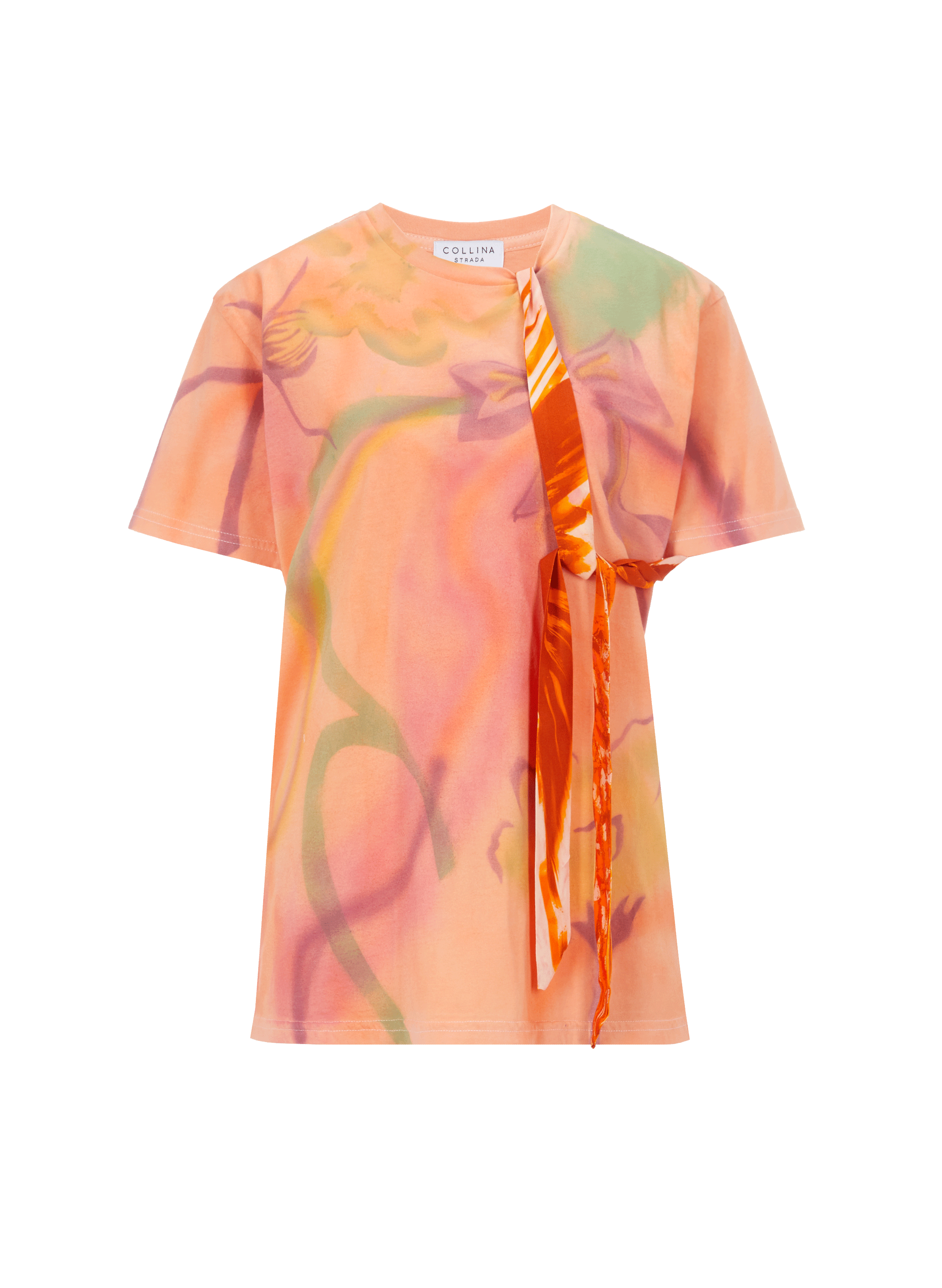Bedrucktes T-Shirt mit Bio-Baumwollschleife | COLLINA STRADA