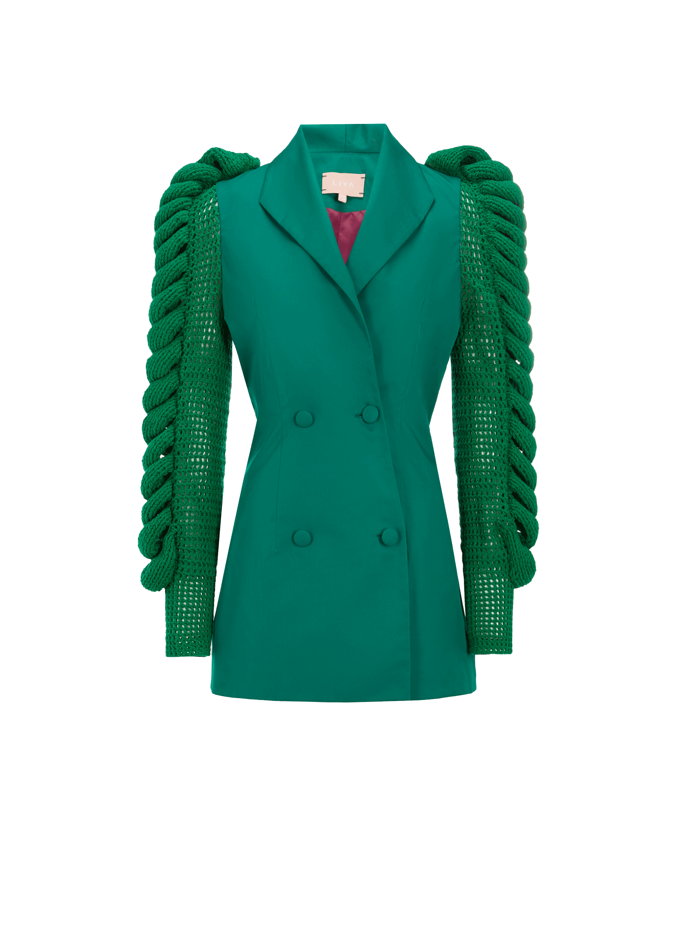 Veste cintrée bi-matière | LIYA