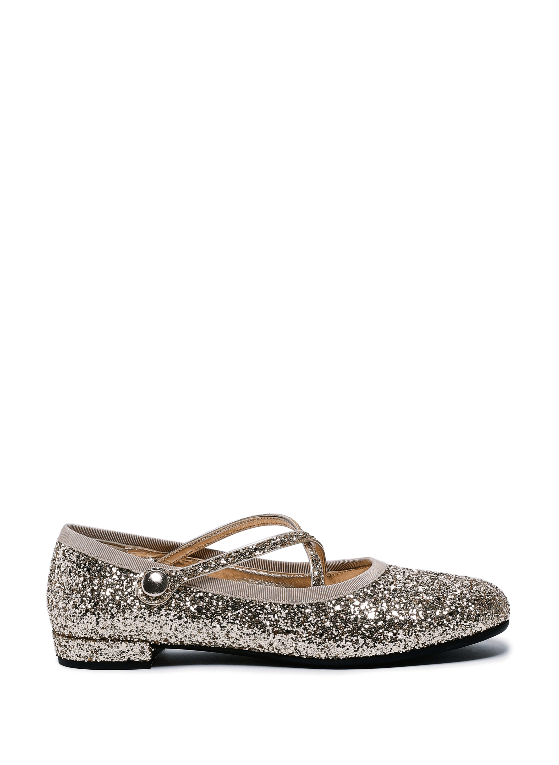 Ballet Flats in glitter fabric | MIU MIU
