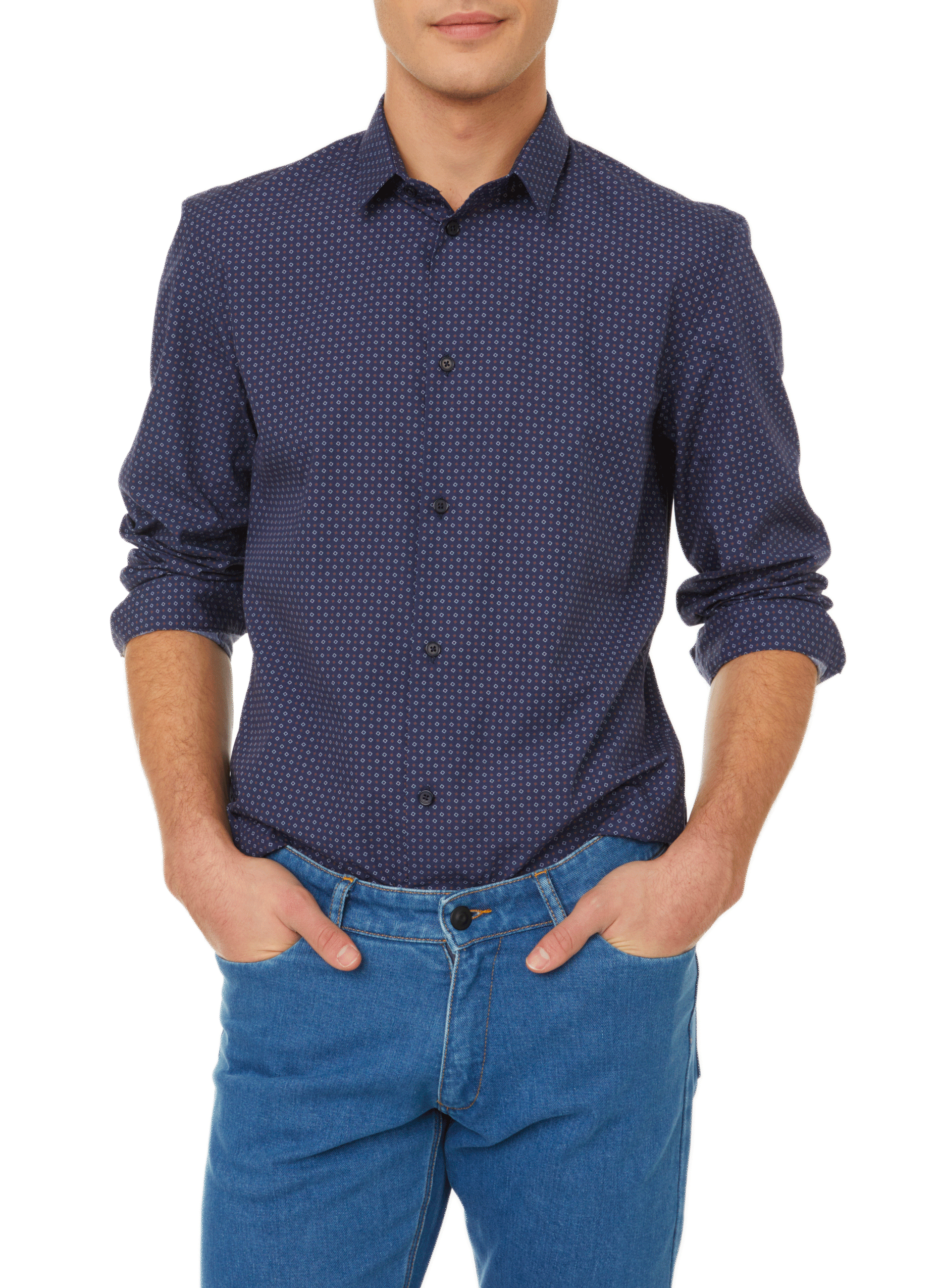 Chemise à imprimé en popeline de coton | AU PRINTEMPS PARIS