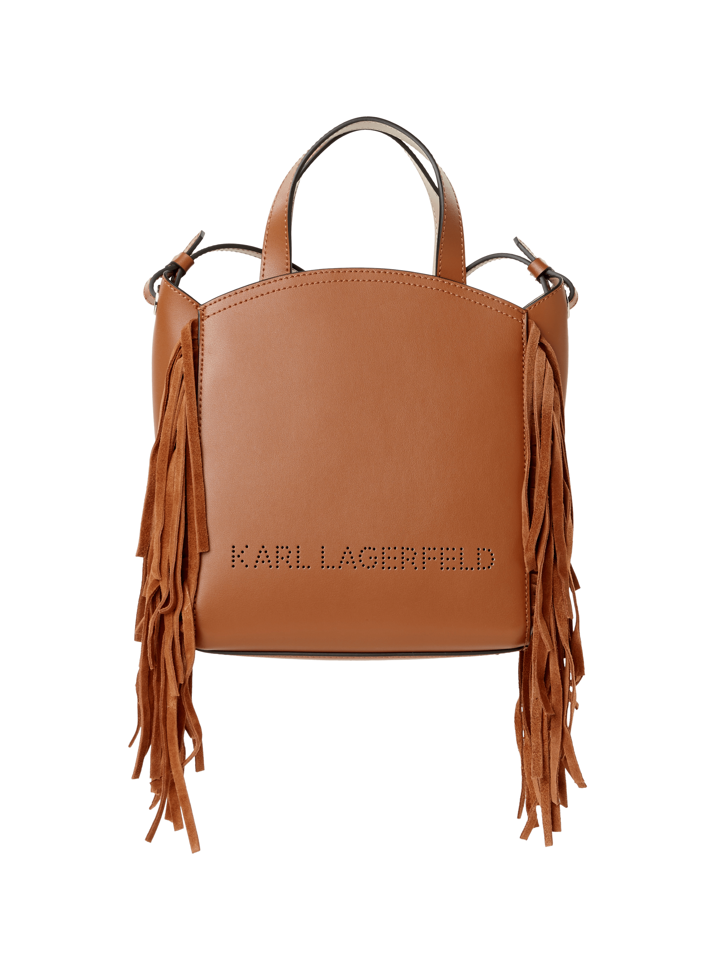 Leather fringe shoulder bag | KARL LAGERFELD