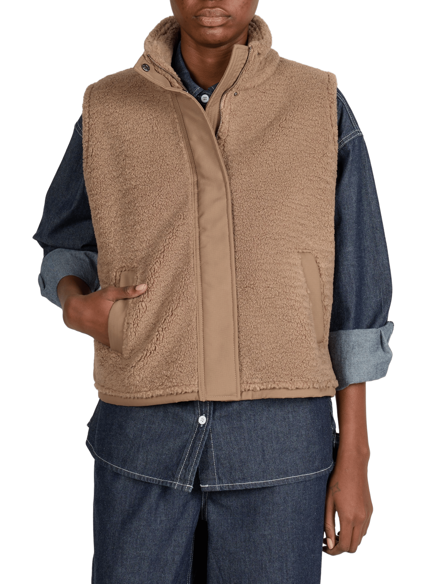 Sleeveless high neck vest | SAMSOE SAMSOE