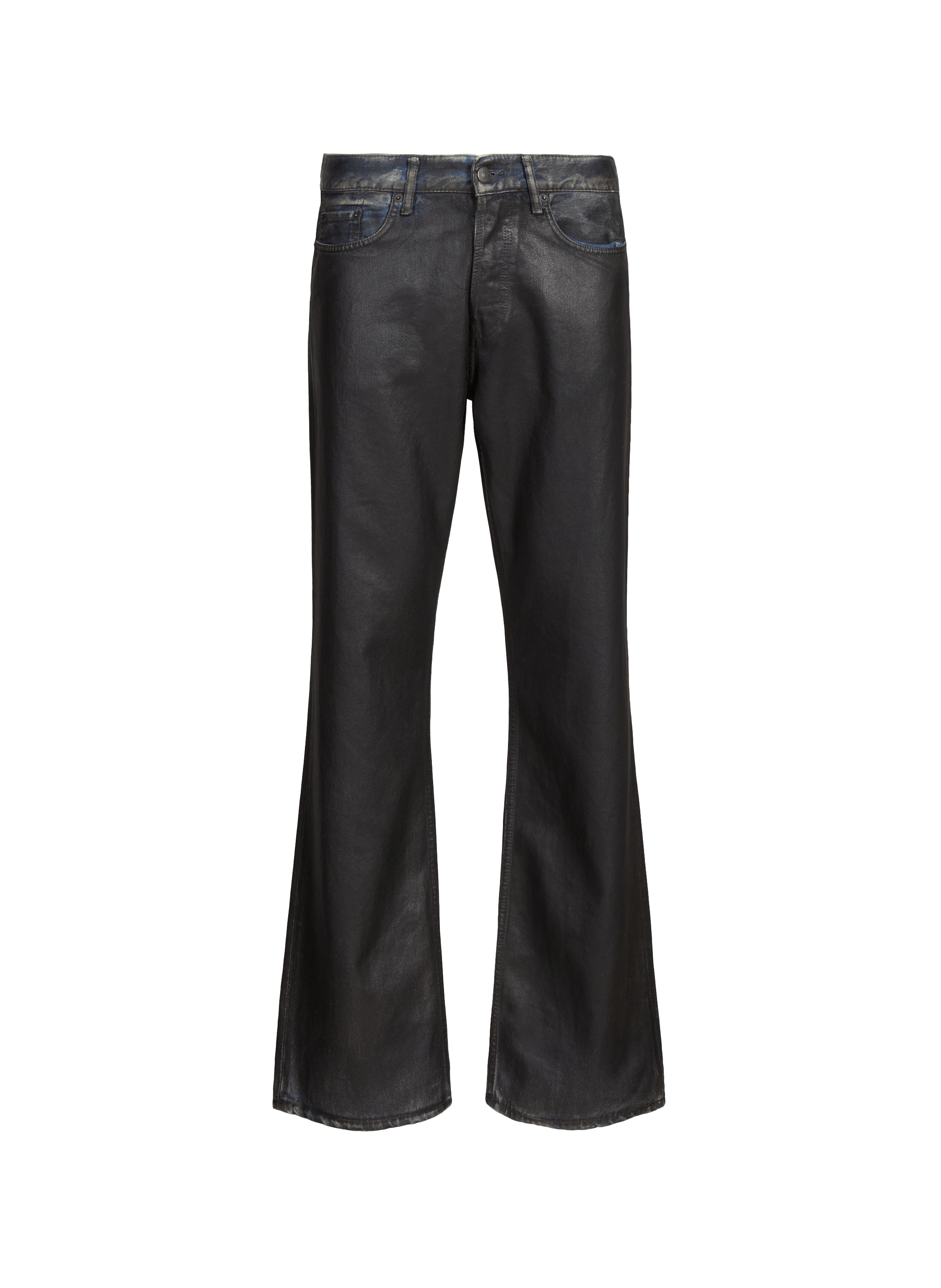 Pantalon droit en coton et cuir mélangés | ACNE STUDIOS