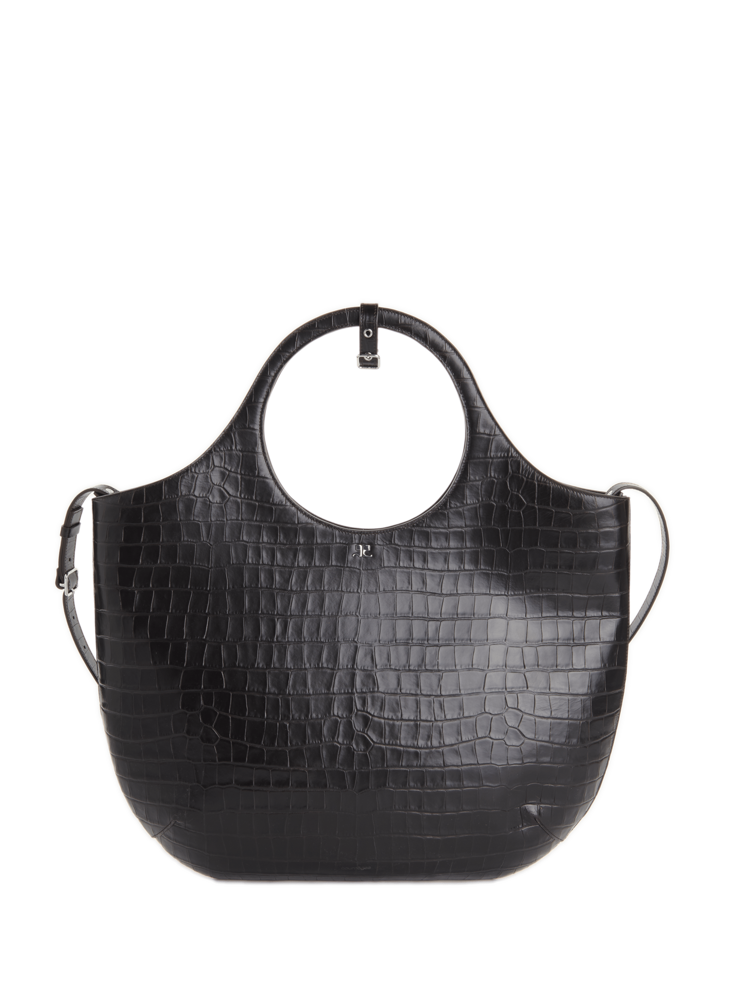 Sac à main Holy Bag en cuir embossé crocodile | COURRÈGES